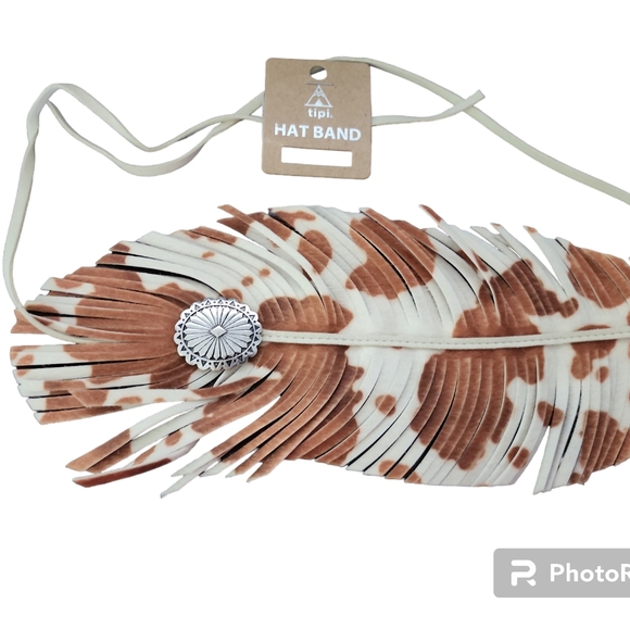 WESTERN CONCHO FEATHER HAD BAND - Picture 3 of 7